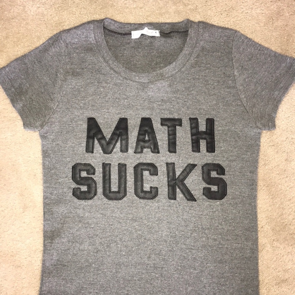EUC Lovely and Delight Math Sucks Tee s/m Rare Math goes Woke
